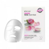 Тканевая маска для лица с розой 3W Clinic Essential Up Rose Sheet Mask 